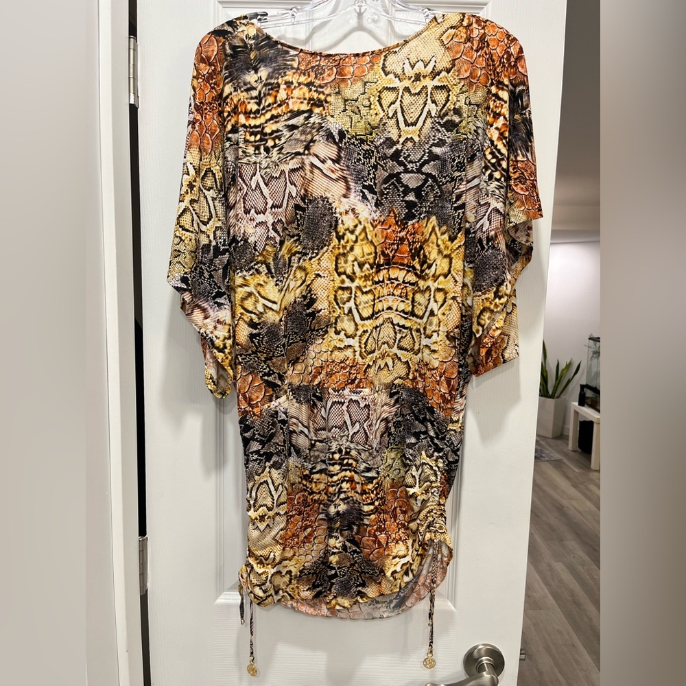 Lulifama Miami South Beach Beach Cover Up Dress Snake Print - Picture 2 of 5